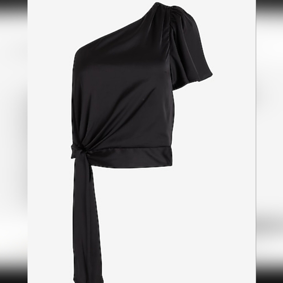 EXPRESS one shoulder flutter sleeve top - Picture 1 of 5